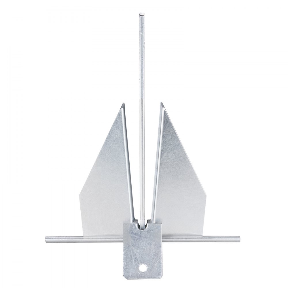 VEVOR Fluke-Ankerset Feuerverzinkter Fluke-Anker 4 kg aus Stahl mit 2,4 m Kette, 22,86 m Seil und zwei 9 mm Schäkeln, Bootsanker für kleine Schiffe unter 5,49 m, Meere, Flüsse und Küsten