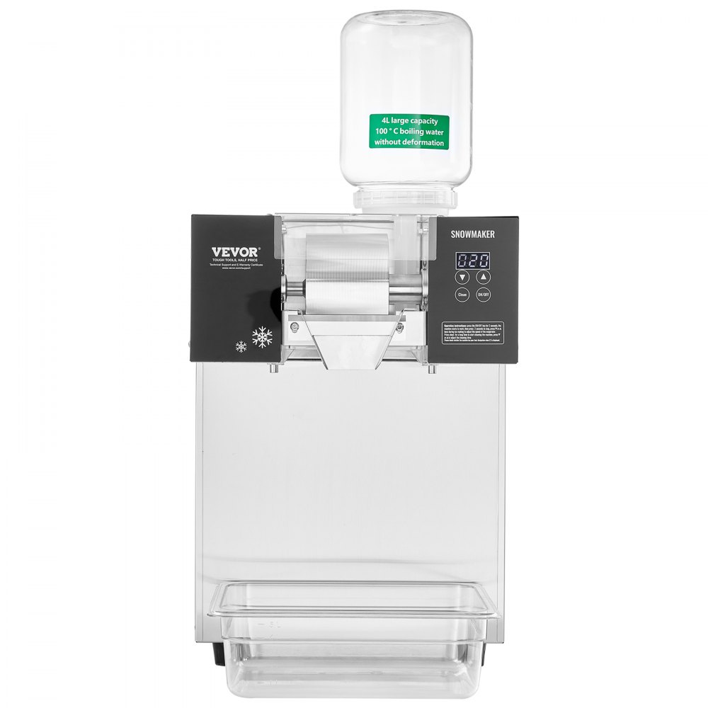 VEVOR Commercial Snowflake Ice Machine, 180kg/Day Snowflake Ice Maker, Stainless Steel Ice Shaver, Electric Snow Cone Maker, Air Cooling System with Touch Screen