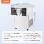 VEVOR Commercial Snowflake Ice Machine, 180kg/Day Snowflake Ice Maker, Stainless Steel Ice Shaver, Electric Snow Cone Maker, Air Cooling System with Touch Screen