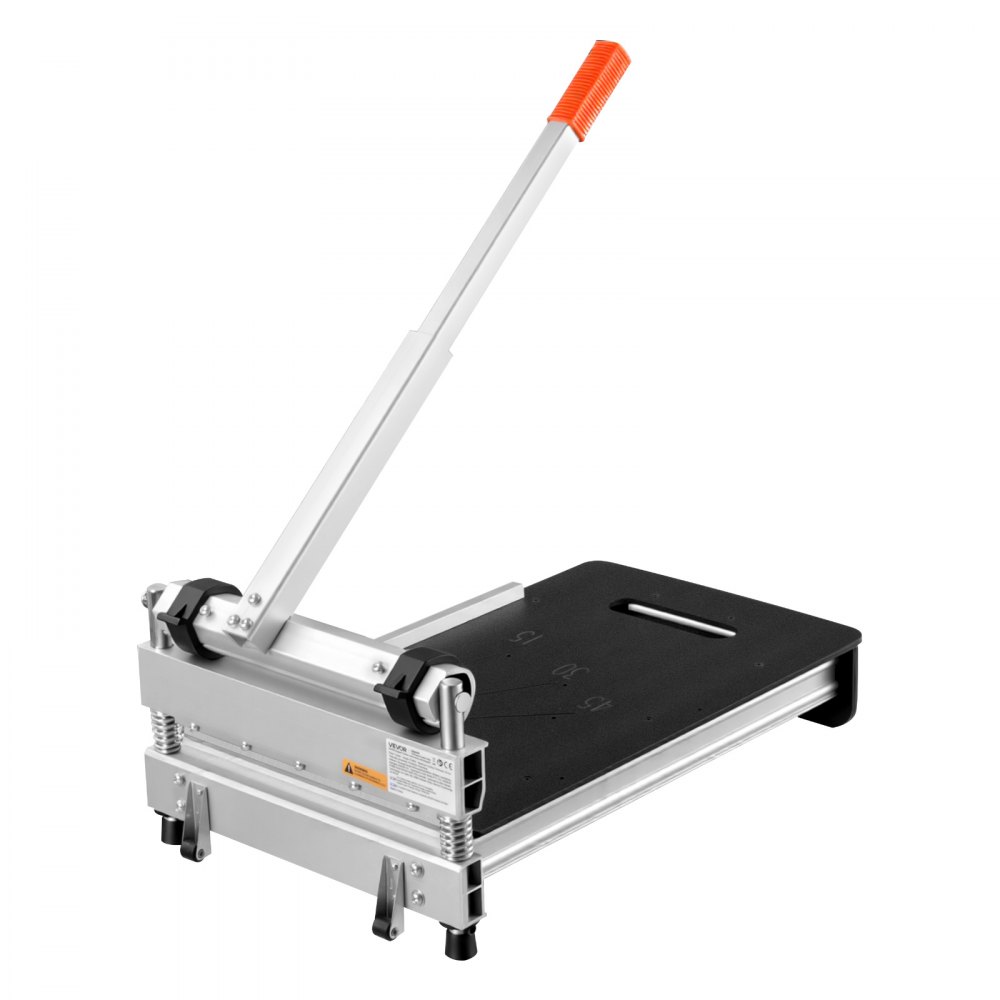 VEVOR Vinylschneider 330 mm, Laminatschneider 16mm Schnittstärke, mit einstellbarem Winkel (15°/30°/45°), flexiblen Rädern, Teleskopgriff, zum Scheiden von Parkett, LVT, VCT, SPC, LVP & WPC