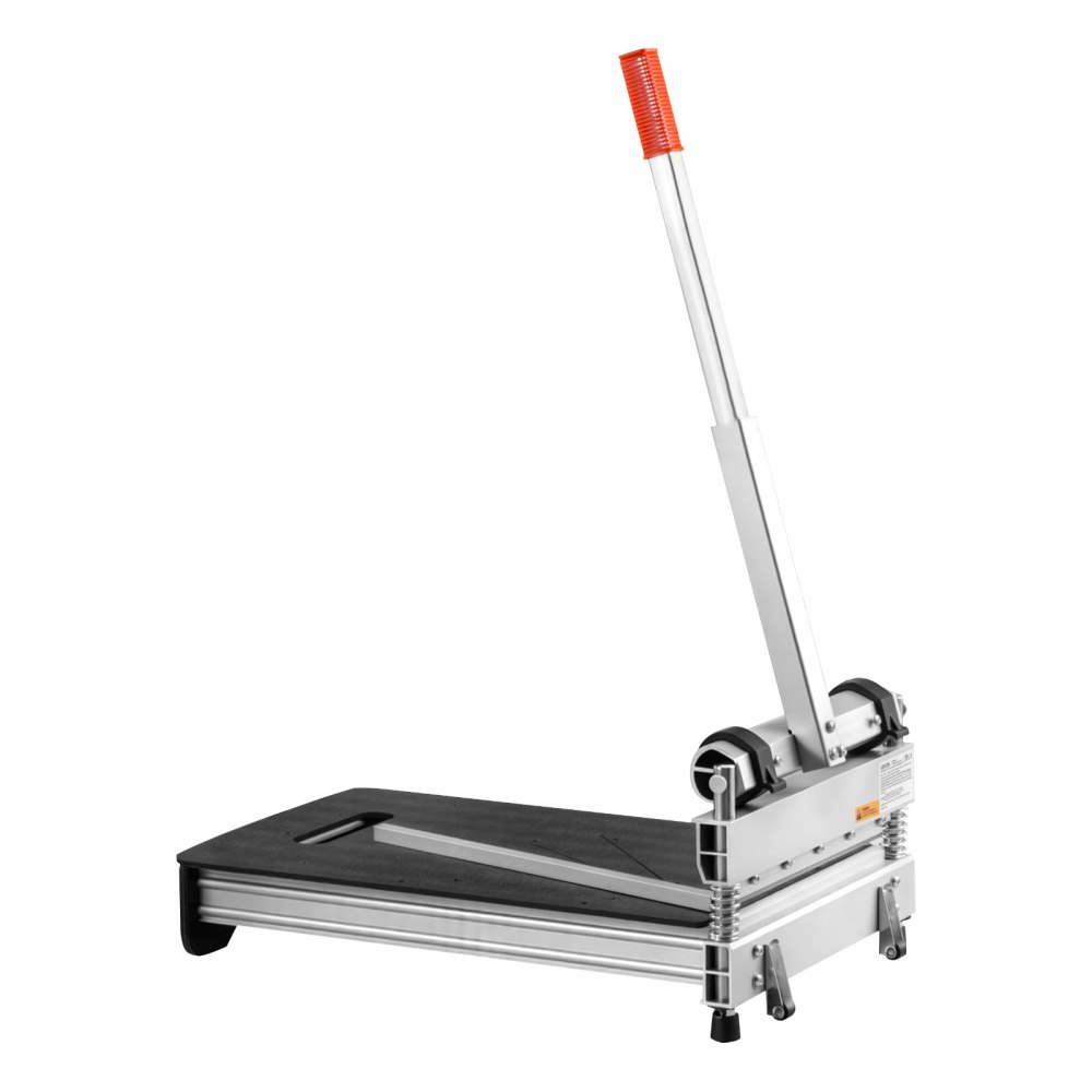 VEVOR 330mm Vinyl Floor Cutter, 12mm Thick Laminate Flooring Cutter with 15°/30°/45° Adjustable Angle Settings, Flexible Wheels, Telescoping Handle, Cuts Certain Engineered Wood, LVT,VCT,SPC,LVP,WPC