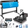 VEVOR 38x30cm Heißpresse maschine 5 In 1 Transferpresse hitzepressemaschine und 1350mm Vinyl Cutter Plotter Cutting Plotter Desktop Machine