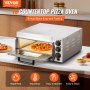 VEVOR Kommerzieller Pizzaofen Backofen 406mm Edelstahl Elektrisch 3 Drehknöpfe