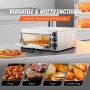 VEVOR Kommerzieller Pizzaofen Backofen 406mm Edelstahl Elektrisch 3 Drehknöpfe