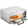 VEVOR Kommerzieller Pizzaofen Backofen 406mm Edelstahl Elektrisch 3 Drehknöpfe