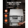 VEVOR Kommerzieller Pizzaofen für die Arbeitsplatte, 14-Zoll-Doppeldecker-Schicht, elektrischer Pizzaofen aus Edelstahl mit Stein und Griff, Mehrzweck-Pizzamaker für den Innenbereich zum Backen von Brezeln im Restaurant zu Hause