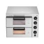 VEVOR Kommerzieller Pizzaofen für die Arbeitsplatte, 14-Zoll-Doppeldecker-Schicht, elektrischer Pizzaofen aus Edelstahl mit Stein und Griff, Mehrzweck-Pizzamaker für den Innenbereich zum Backen von Brezeln im Restaurant zu Hause