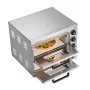 VEVOR Kommerzieller Pizzaofen für die Arbeitsplatte, 14-Zoll-Doppeldecker-Schicht, elektrischer Pizzaofen aus Edelstahl mit Stein und Griff, Mehrzweck-Pizzamaker für den Innenbereich zum Backen von Brezeln im Restaurant zu Hause
