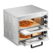 VEVOR Kommerzieller Pizzaofen Backofen 356mm Edelstahl Elektrisch 4 Drehknöpfe