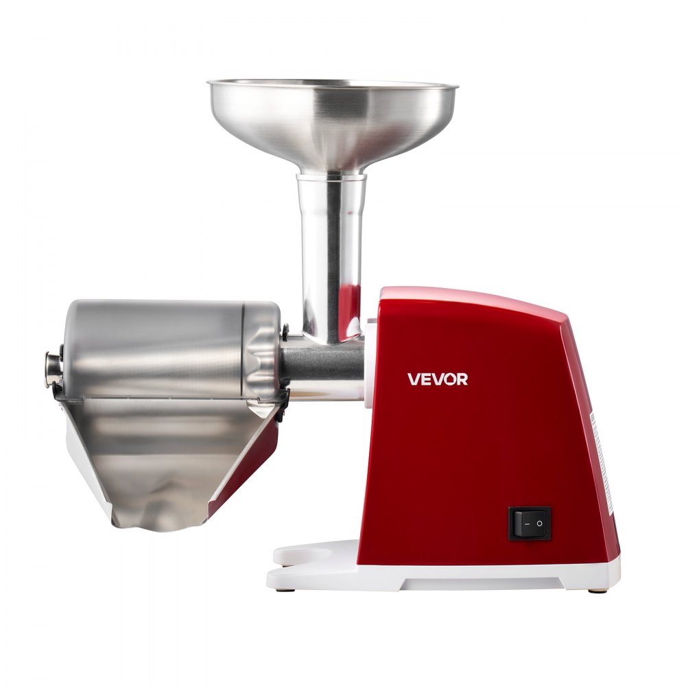 VEVOR Tomatenpresse Elektrisch Max. 800 W aus Edelstahl Passiermaschine für Erdbeermarmelade Kürbispüree Salsa und Saft, 4 Siebe mit 1 / 1,5 / 3 / 6 mm Maschenweite Schutzdeckel Reinigungsbürste Rot