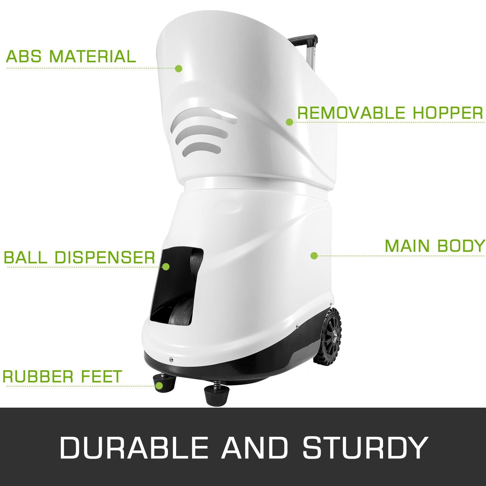 VEVOR 150 Ball Tennisballwerfer ABS Automatic Ball Launcher Automatischer Tennisballwerfer für Anfängerprofis(TS08) nur Android-Handy System geeignet