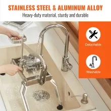 VEVOR Kommerzieller Gemüseschneider, 3/8 & 3/16 Zoll Tomatenschneider, Gemüseschneider aus Edelstahl & Aluminiumlegierung, Manueller Gemüseschneider, für Tomaten, Zwiebeln, Kartoffeln