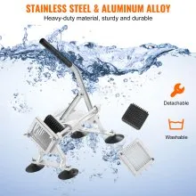 VEVOR Kommerzieller Gemüseschneider, 1/4 Zoll Obstschneider, Gemüseschneider aus Edelstahl & Aluminiumlegierung, Manueller Gemüseschneider, für Radieschen, Zwiebeln, Kartoffeln, Zitronen