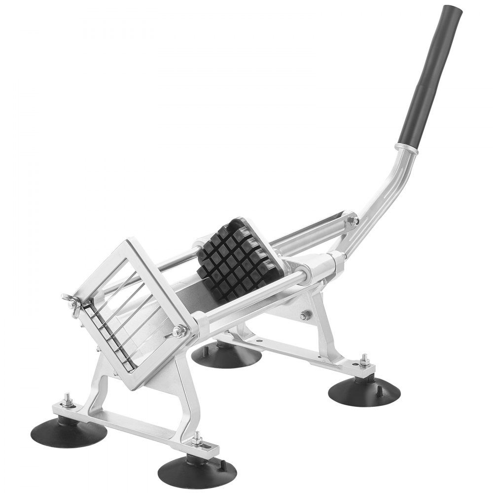 VEVOR Kommerzieller Gemüseschneider, 1/2 Zoll Obstschneider, Gemüseschneider aus Edelstahl und Aluminiumlegierung, manueller Schneider mit rutschfesten Füßen, für Radieschen, Zwiebeln, Kartoffeln, Zit