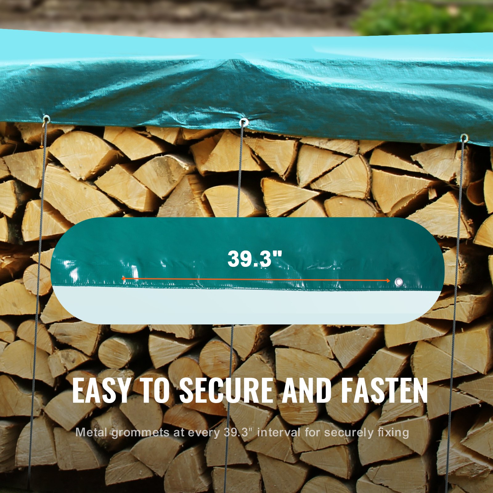 VEVOR Green Tarpaulin with Eyelets 5x9m Woven Tarpaulin PVC Cover Tarpaulin Protective Tarpaulin 100% Waterproof UV-Resistant Tear-Resistant Wood Tarpaulin Construction Tarpaulin Groundsheet Ideal for Camping and Picnics