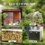 VEVOR Transparente Plane mit Ösen 3x4m Gewebeplane PVC Abdeckplane Schutzplane 100% wasserdicht UV-beständig Reißfest Holzplane Bauplane Bodenplane Ideal für Camping und Picknicken