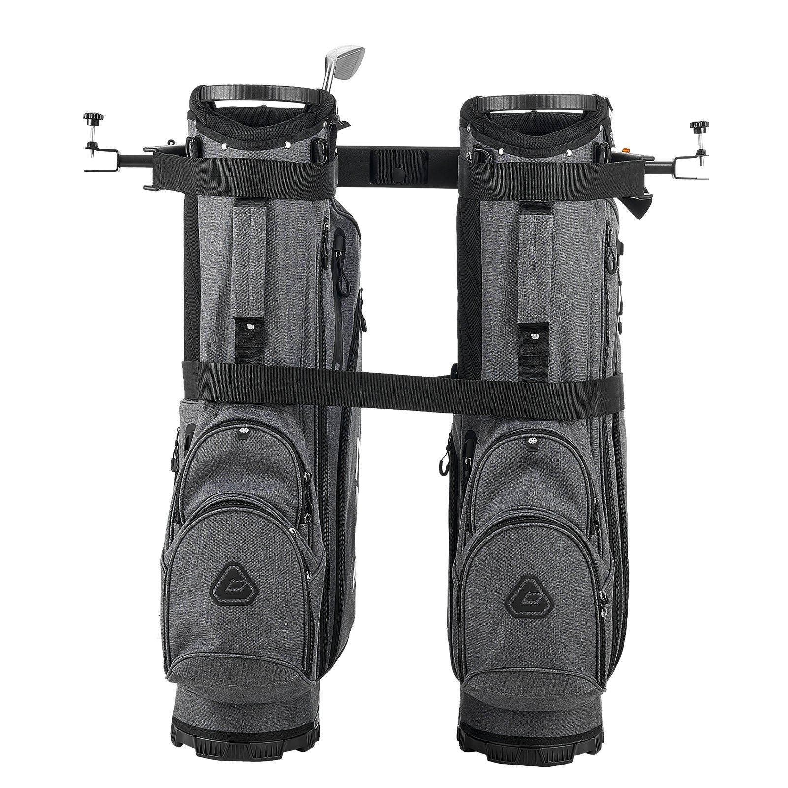 VEVOR Golftaschenhalter (1370 x 195 x 60,5 mm) kompatibel mit den meisten 2+2-Rücksitzen mit 30,48 mm Vierkantrohren, verstellbarer Schlägerhalter für Rücksitzwagen mit Gurt, kein Bohren erforderlich