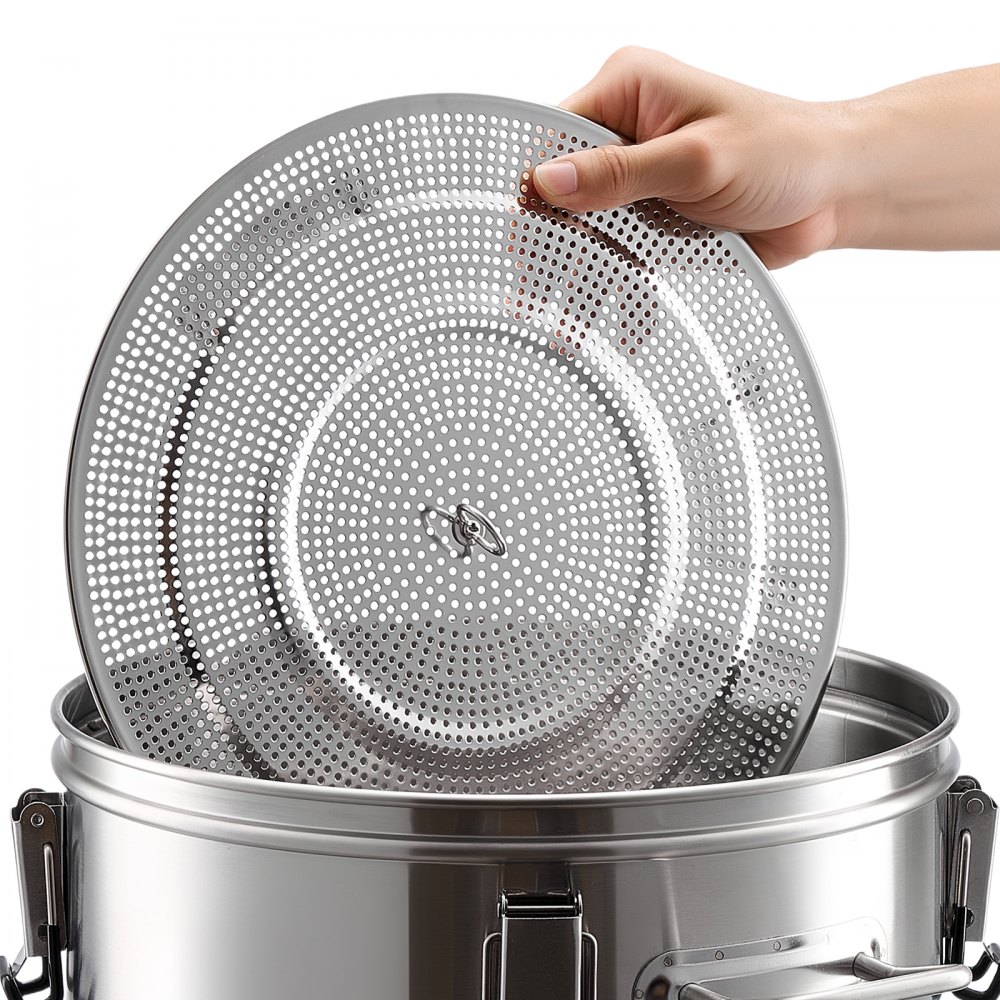 VEVOR elektrisches Bierbraugerät Bierbrauanlage Braukessel 30 L Hausgebrauch, Gehäuse aus Edelstahl 304, Maischekochgerät mit integriertem Innenfass & verstärktem Griff & Wasserhahn, Brausystem