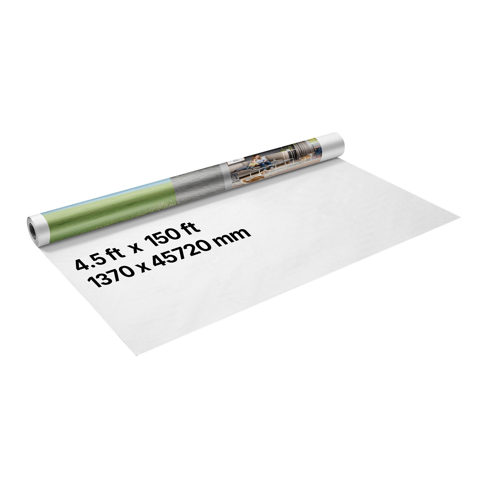 VEVOR Hausfolie, 1,37x45,72 m, Dampfbremsfolie, 0,13 mm dicke Dampfsperre, strapazierfähige Dampfsperrfolie für reißfeste, dampfsperrende Abdeckplane für Wohn- und Gewerbebauten, weiß