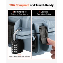 VEVOR Waffenkoffer mit Hartschale für Langwaffen, abschließbarer Gewehrkoffer mit vorgeschnittenen Schaumstoffen, Langwaffenkoffer Waffenaufbewahrung rollbar IP67 wasserfest, 1090x410x155 mm Grau