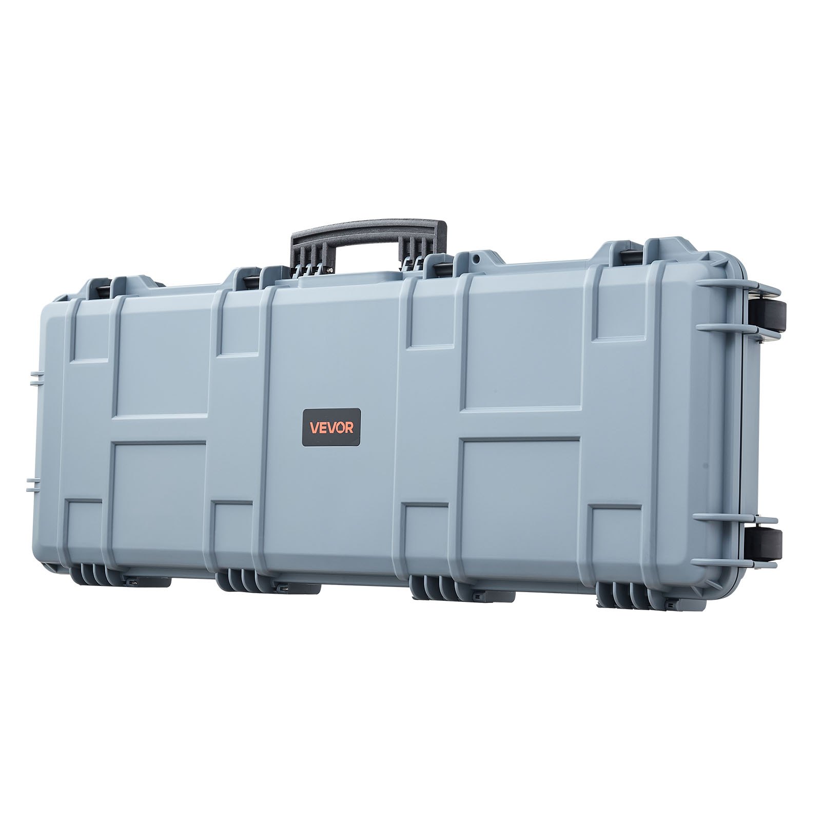 VEVOR Waffenkoffer mit Hartschale für Langwaffen, abschließbarer Gewehrkoffer mit vorgeschnittenen Schaumstoffen, Langwaffenkoffer Waffenaufbewahrung rollbar IP67 wasserfest, 1090x410x155 mm Grau