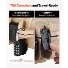 VEVOR Waffenkoffer mit Hartschale für Langwaffen, abschließbarer Gewehrkoffer mit vorgeschnittenen Schaumstoffen, Langwaffenkoffer Waffenaufbewahrung rollbar IP67 wasserfest, 1042x352x91 mm Khaki