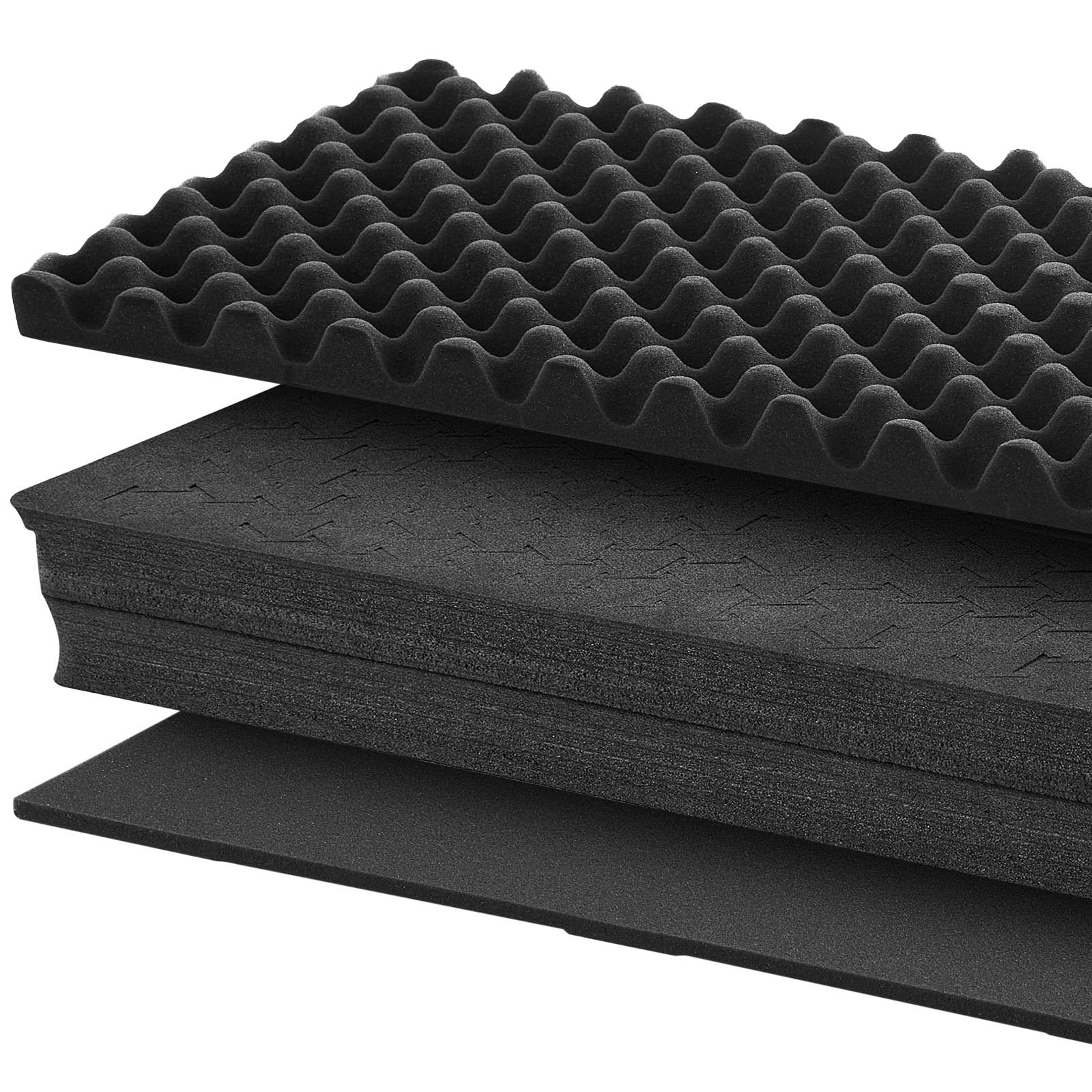 VEVOR Waffenkoffer mit Hartschale für Langwaffen, abschließbarer Gewehrkoffer mit abnehmbarem XPE-Schaum, Langwaffenkoffer Waffenaufbewahrung rollbar IP67 wasserfest, 1341x425x180 mm Schwarz