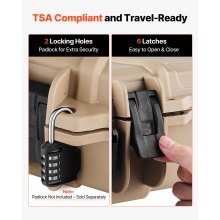 VEVOR Waffenkoffer mit Hartschale für Langwaffen, abschließbarer Gewehrkoffer mit vorgeschnittenen Schaumstoffen, Langwaffenkoffer Waffenaufbewahrung rollbar IP67 wasserfest, 1380x385x165 mm Khaki