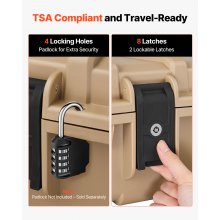 VEVOR Waffenkoffer mit Hartschale für Langwaffen, abschließbarer Gewehrkoffer mit vorgeschnittenen Schaumstoffen, Langwaffenkoffer Waffenaufbewahrung rollbar IP67 wasserfest, 1391x435x188 mm Khaki