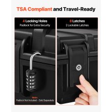 VEVOR Waffenkoffer mit Hartschale für Langwaffen, abschließbarer Gewehrkoffer mit vorgeschnittenen Schaumstoffen, Langwaffenkoffer Waffenaufbewahrung rollbar IP67 wasserfest, 1391x435x188 mm Schwarz