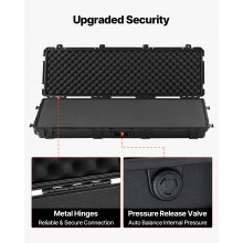 VEVOR Waffenkoffer mit Hartschale für Langwaffen, abschließbarer Gewehrkoffer mit vorgeschnittenen Schaumstoffen, Langwaffenkoffer Waffenaufbewahrung rollbar IP67 wasserfest, 1391x435x188 mm Schwarz