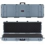 VEVOR Waffenkoffer mit Hartschale für Langwaffen, abschließbarer Gewehrkoffer mit vorgeschnittenen Schaumstoffen, Langwaffenkoffer Waffenaufbewahrung rollbar IP67 wasserfest, 1391x435x188 mm Grau