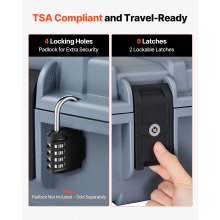 VEVOR Waffenkoffer mit Hartschale für Langwaffen, abschließbarer Gewehrkoffer mit vorgeschnittenen Schaumstoffen, Langwaffenkoffer Waffenaufbewahrung rollbar IP67 wasserfest, 1391x435x188 mm Grau