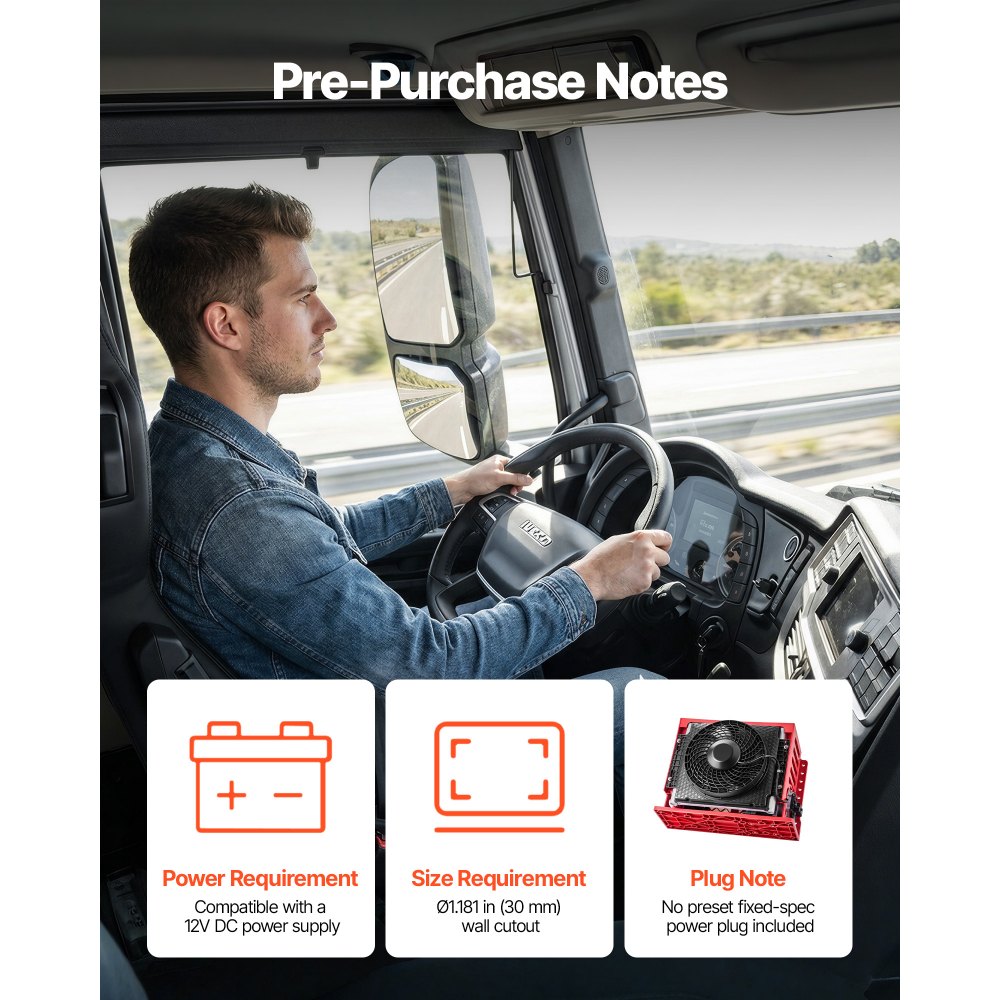 VEVOR Truck Air Conditioner, 12V 10000 BTU Mini Split AC Unit, 400 m³/h Airflow Cab Air Conditioner, Quiet A/C Unit Fast Cooling for Semi Truck, Camper, Construction Vehicle, Crane, Tractor, Excavator