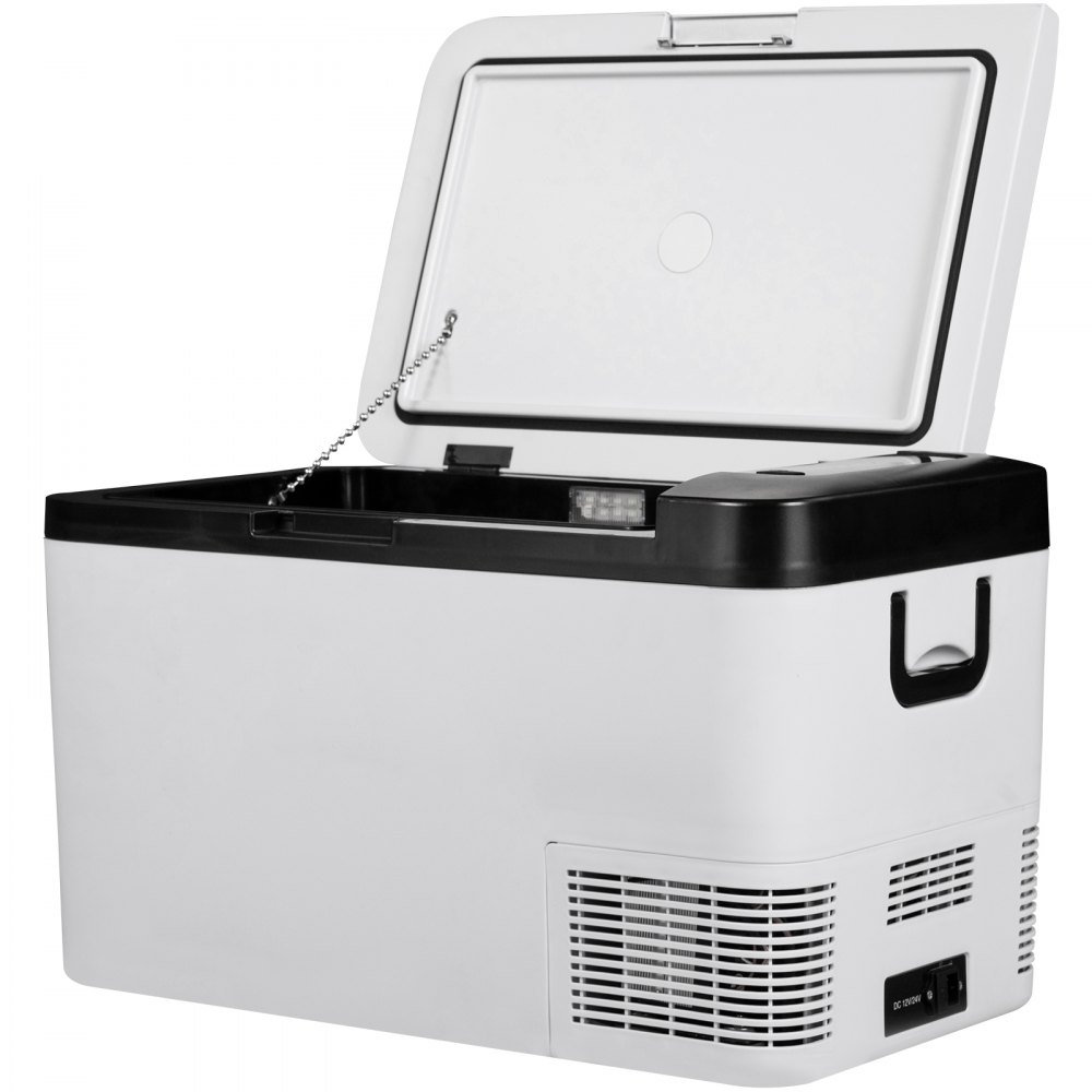 VEVOR Elektrische Kühlbox, 25 L Auto Kühlbox 60 W Elektrische Kompressor Kühlbox, 12 / 24 V 100-240 V Tragbare Gefrierbox, Camping Kühlbox 585 x 335 x 350 mm mit Digitalem Bedienfeld, Geräuscharm