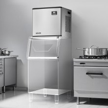 VEVOR Kommerzielle Eismaschine (nur Kopf), 181,4 kg/Tag Edelstahl-Eismaschine mit Selbstreinigung, zeitgesteuerter Eisherstellung, einstellbarer Dicke, ideal für Restaurants Bars Cafés Hotels