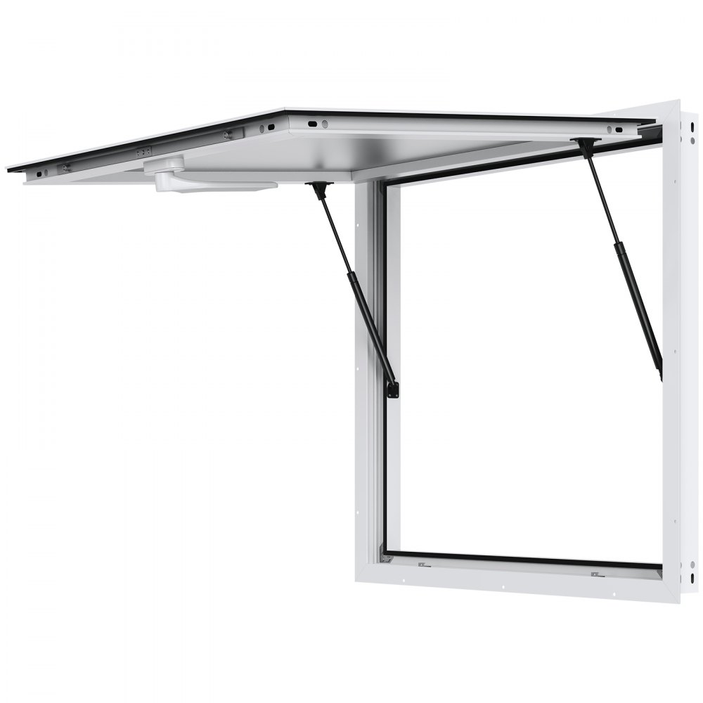 VEVOR Imbissfenster 36"x36", Servicefenster aus Aluminiumlegierung für Imbisswagen mit Markisentür und Zughaken, bis zu 85 Grad schwenkbares Servierfenster für Imbisswagen und Imbissanhänger, Glas nicht im Lieferumfang enthalten