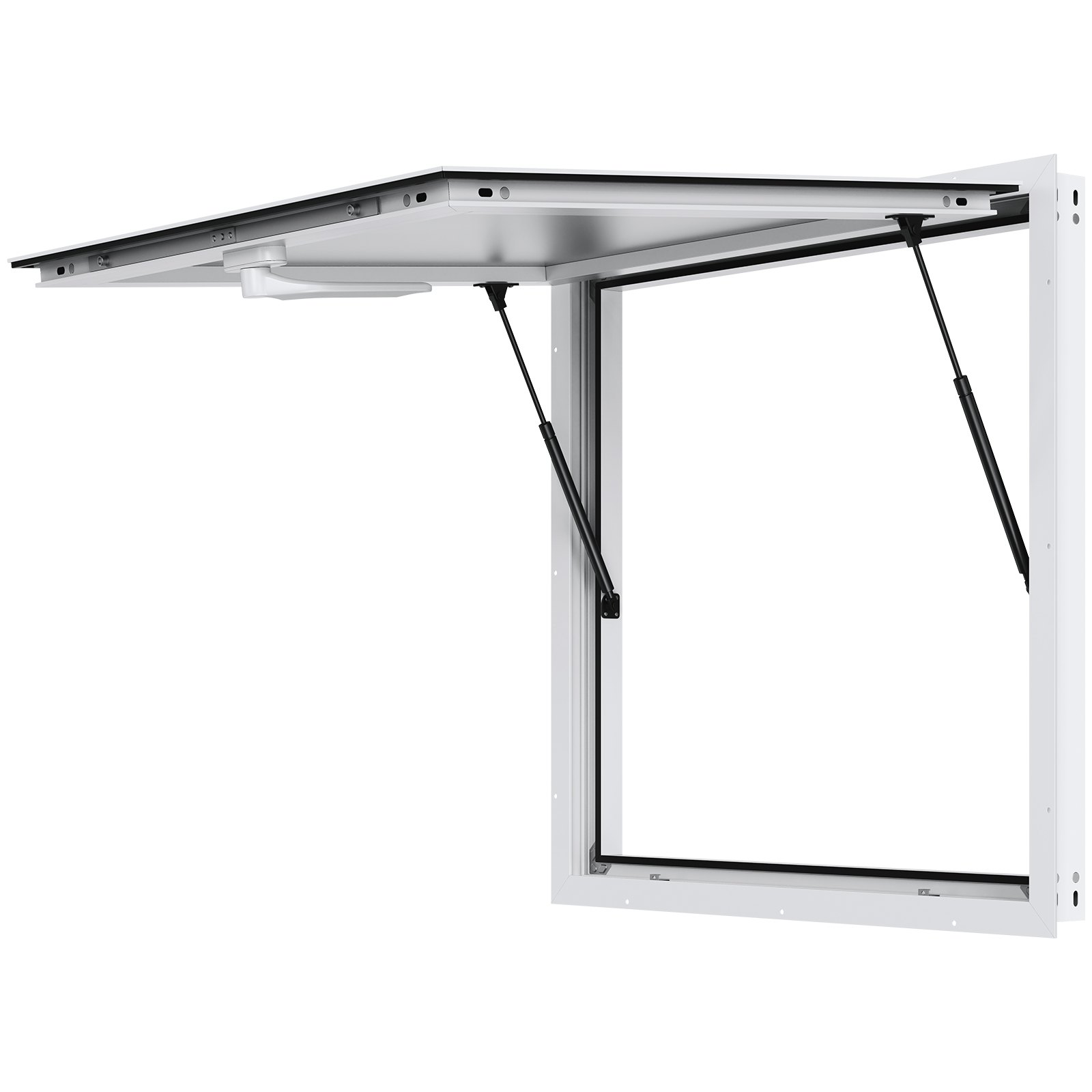 VEVOR Imbissfenster 36"x36", Servicefenster aus Aluminiumlegierung für Imbisswagen mit Markisentür und Zughaken, bis zu 85 Grad schwenkbares Servierfenster für Imbisswagen und Imbissanhänger, Glas nicht im Lieferumfang enthalten