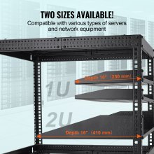 VEVOR 2er-Set 1U Fachboden Serverschrank 254mm Tiefe Netzwerkschrank Server Rack