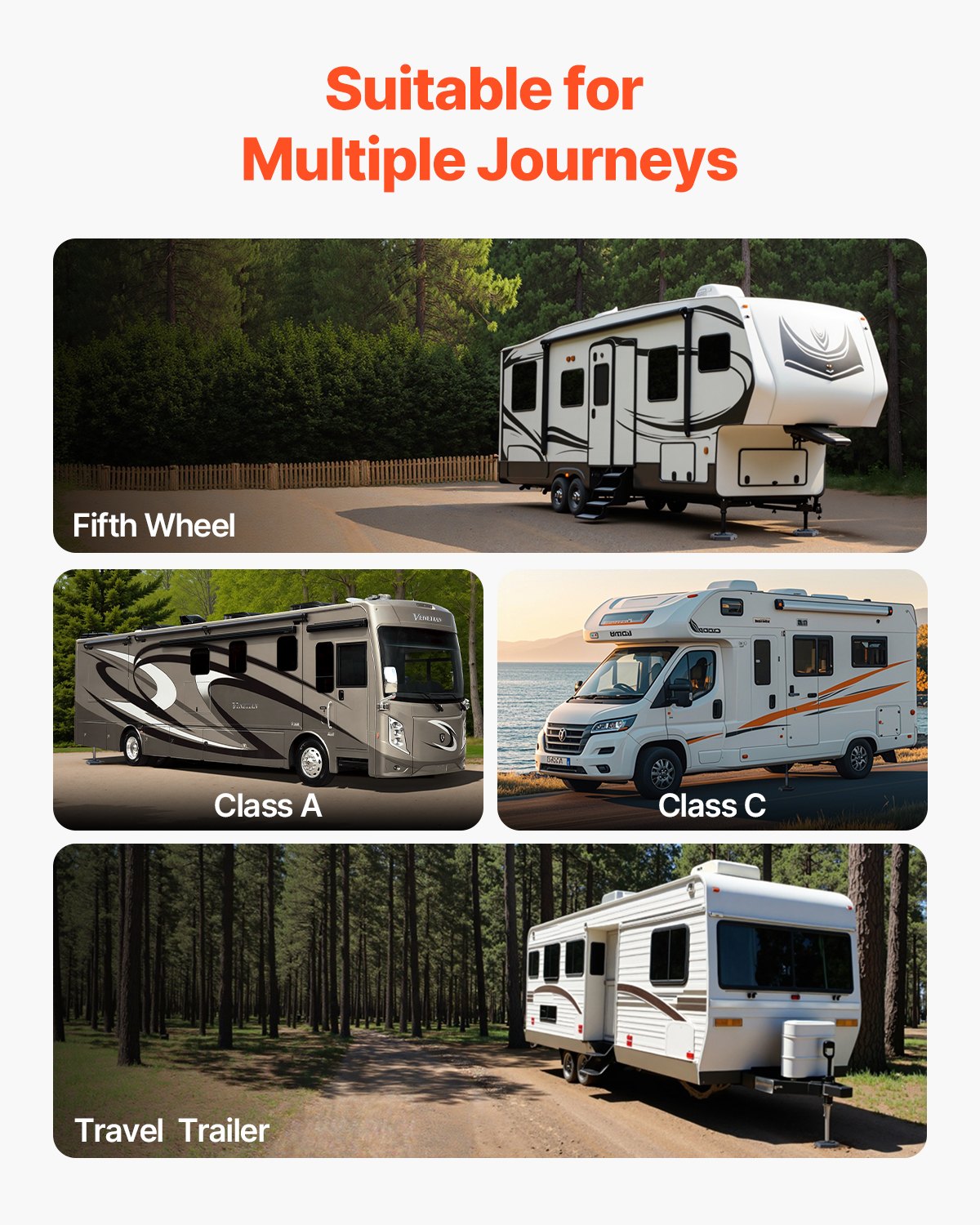 VEVOR 4 Stk. Nivellierpads für Wohnmobile Anhänger-Wagenheberpads aus Gummi 2300 kg belastbar (pro Pad) Wagenheber-Stabilisierungspad mit großer Oberfläche, ideal für runde Wagenheberfüße (254 mm)