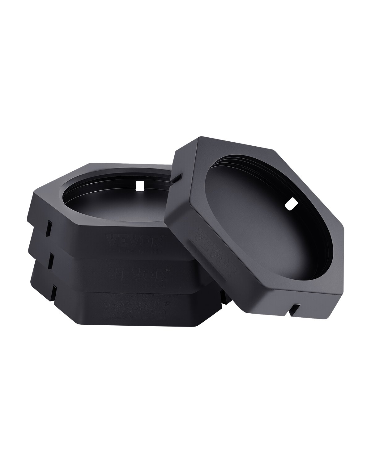 VEVOR 4 Stk. Nivellierpads für Wohnmobile Anhänger-Wagenheberpads aus Gummi 2300 kg belastbar (pro Pad) Wagenheber-Stabilisierungspad mit großer Oberfläche, ideal für runde Wagenheberfüße (254 mm)