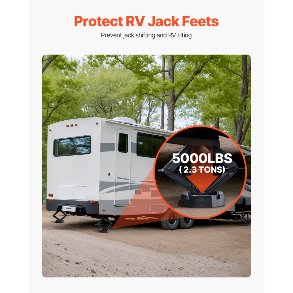 VEVOR 4 Stk. Nivellierpads für Wohnmobile Anhänger-Wagenheberpads aus Gummi 2300 kg belastbar (pro Pad) Wagenheber-Stabilisierungspad mit großer Oberfläche, ideal für Quadratfüße (139,7 mm)