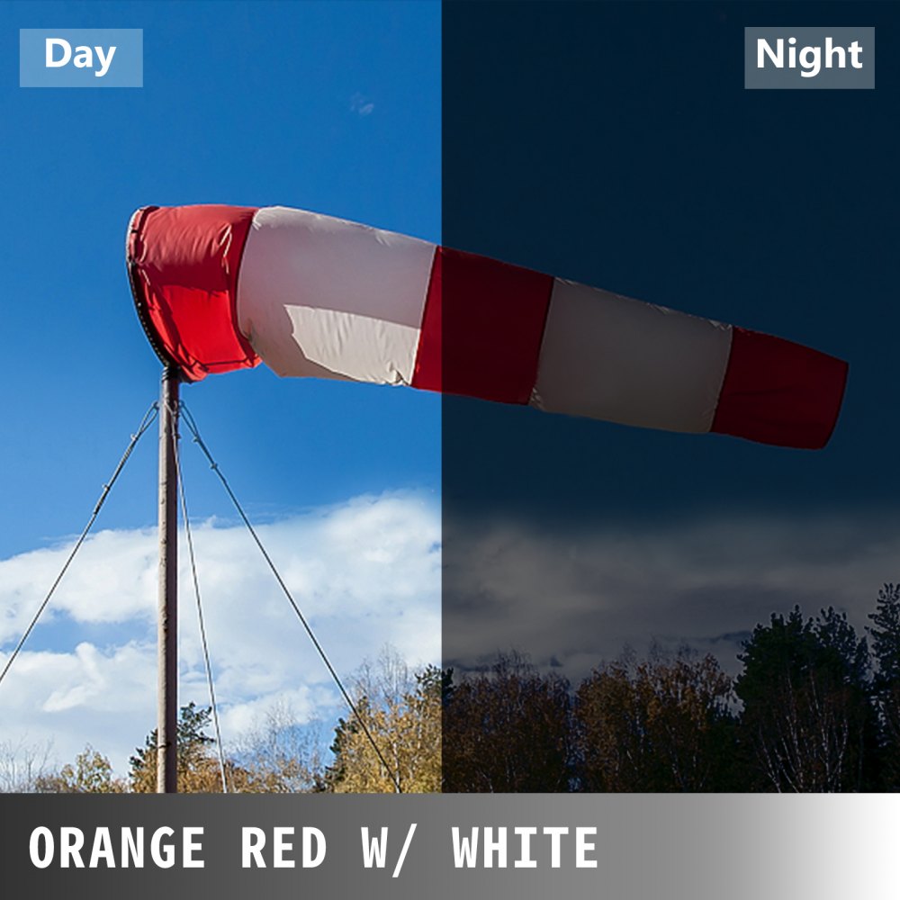 Flughafen Windsack Wind Direction 18 X 96 Zoll, Aviation Windorange Mit Weiß