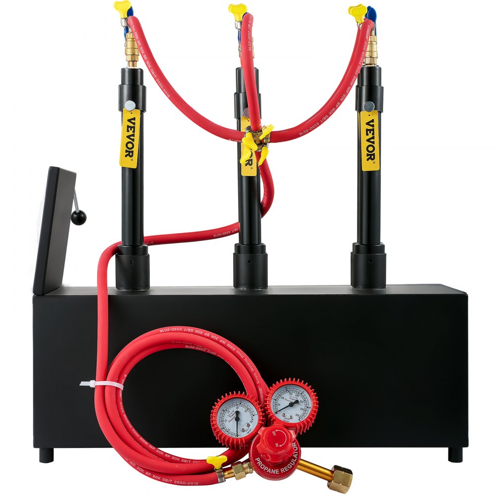 VEVOR Gas schmiedeofen 1350 °C, Brenner Schmiede 15 L, Schmiedeofen drei Brenner Eintürig Auskleidung mit Aluminiumsilikatfaser, Metallschmiede Max. Leistung 230,4 kWh / 786.000 BTU, Gasdruckregler