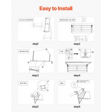 VEVOR Balkon-Hängetisch, 1000x345mm, klappbarer Balkonhängetisch, Klapptisch für Geländer im Freien, 5-stufig verstellbar, passend für Geländer von 1 bis 5,3 Zoll, Serviertisch für Terrasse und Deck