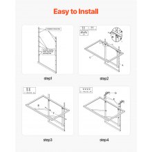 VEVOR Balkontisch, 61x41 cm, klappbarer Balkonhängetisch aus Metall, Klapptisch für Geländer im Freien, 5-stufig verstellbar, passend für Geländer von 1 bis 4,7 Zoll, Serviertisch für Terrasse & Deck