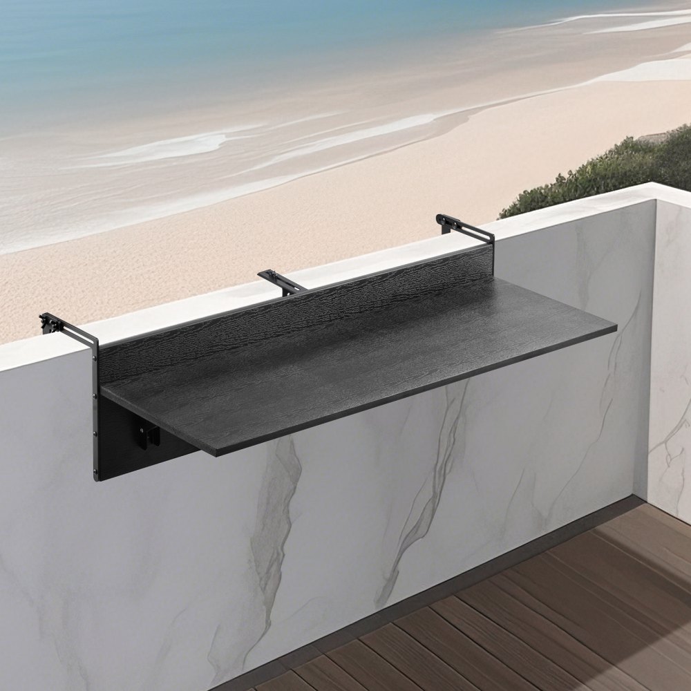 VEVOR Balkontisch, 1220x300mm, klappbarer Balkonhängetisch, Klapptisch für den Außenbereich, 22 kg Tragkraft, passend für Geländer von 2,54 bis 10,92 cm, Serviertisch für Terrasse und Deck