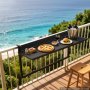 VEVOR Balkonhängetisch 1015x380 mm Klapptisch 27 kg Hängetisch Balkontisch, für Terrasse Garten Balkon, Passend für Geländer mit 0–90 mm Durchmesser, Höhenverstellbar, Holz-Kunststoff-Verbundmaterial