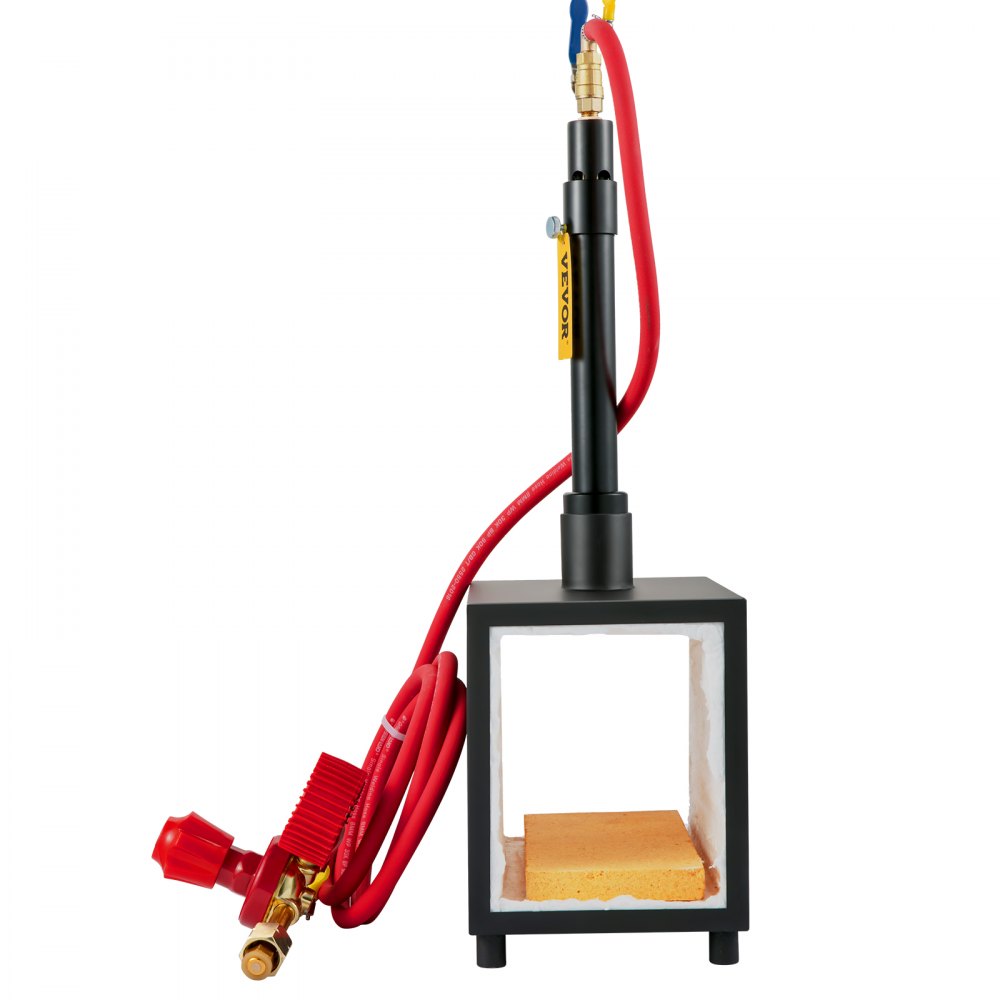VEVOR Gas schmiedeofen 1350 °C, Brenner Schmiede aus Eisen 6 L, Schmiedeofen ein Brenner, Auskleidung mit Aluminiumsilikatfaser, Metallschmiede Max. Leistung 76,8 kWh / 262.000 BTU, Eckig, 7,5 kg