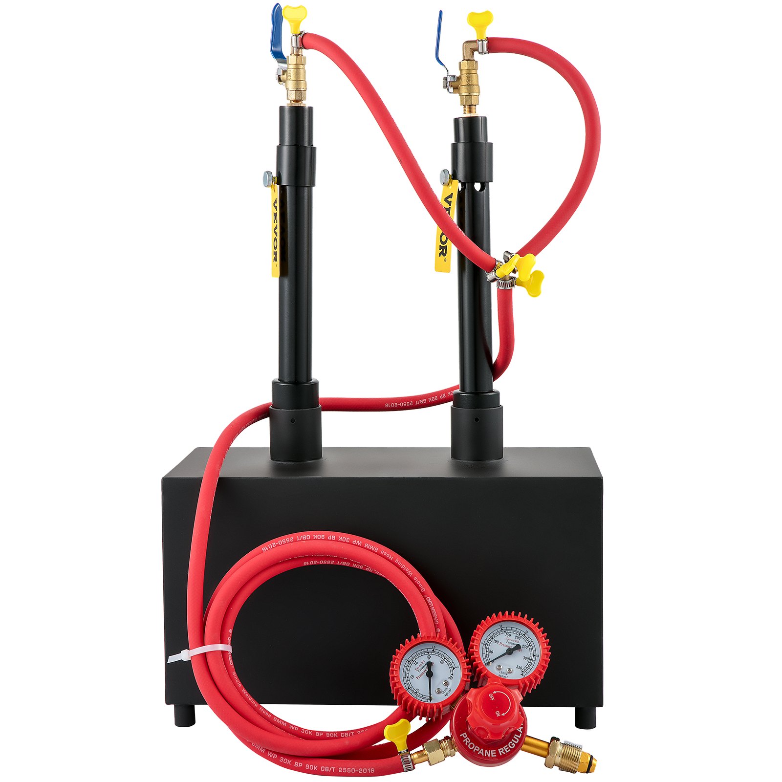 VEVOR Gas schmiedeofen Max. 1350 °C, Brenner Schmiede 10 L, Schmiedeofen zwei Brenner, Auskleidung mit Aluminiumsilikatfaser, Metallschmiede Max. Leistung 153,6 kWh / 524.000 BTU, Hufschmied Eckig